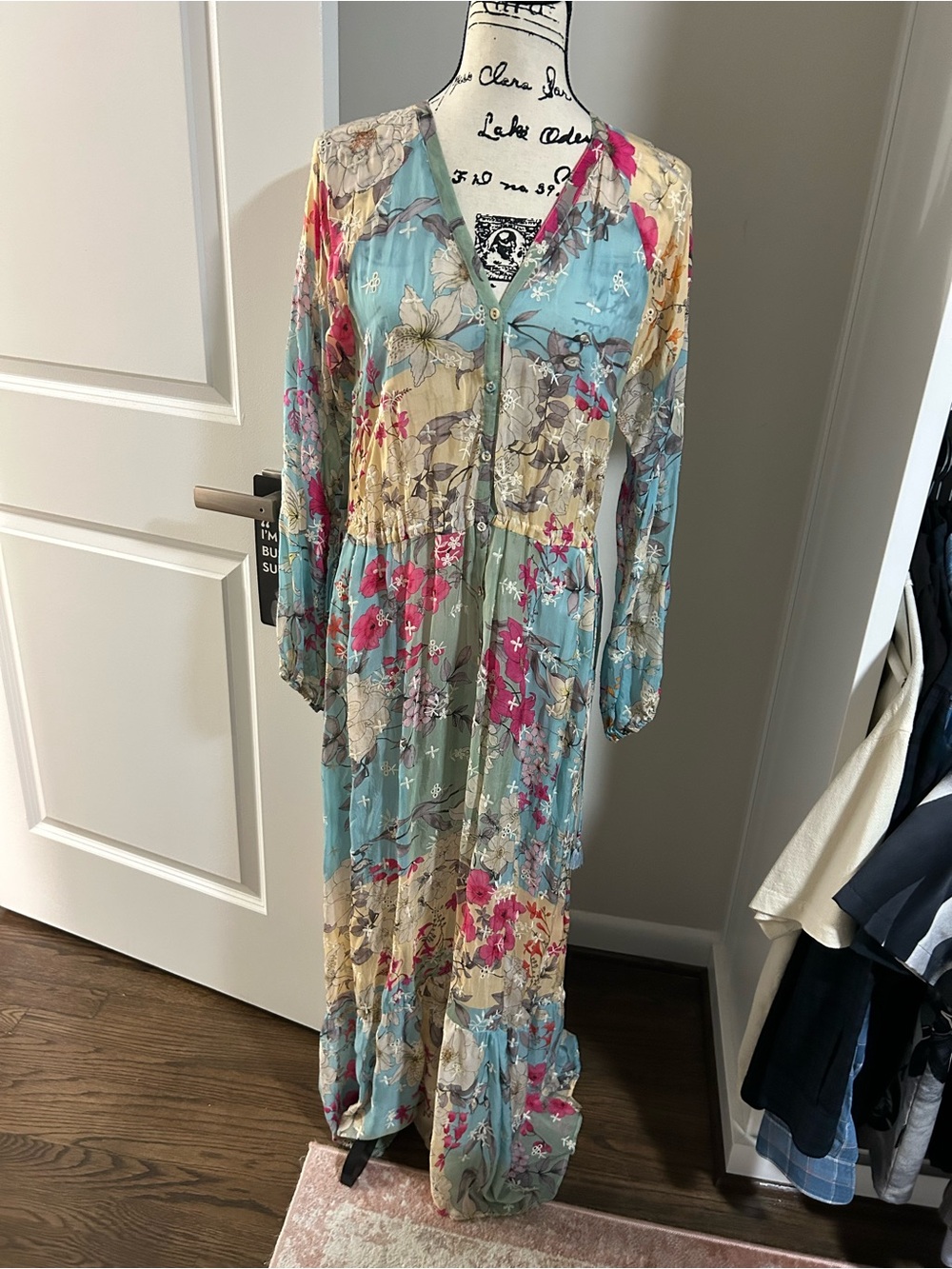 Johnny Was Bohemian Maxi Dress - Blue size M